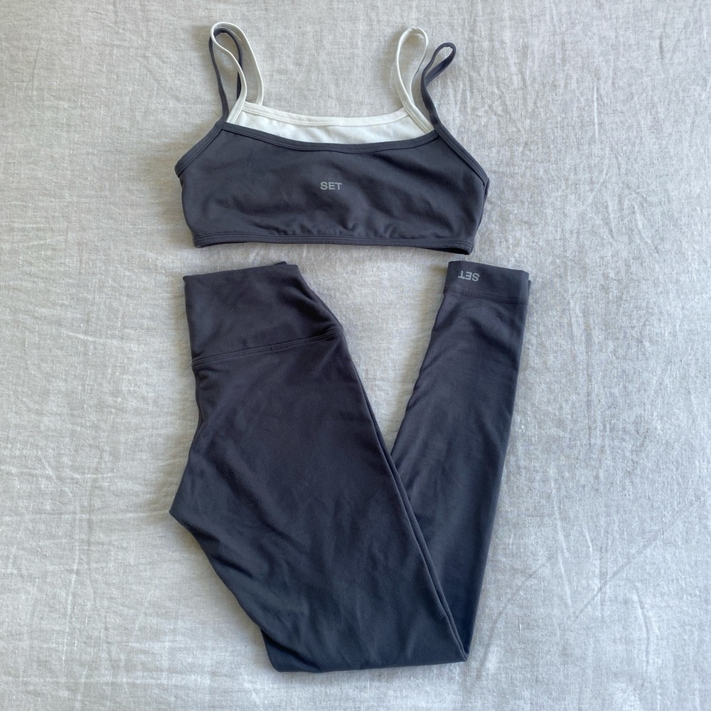 Set Active formcloud grey layered bra & leggings set xs/s